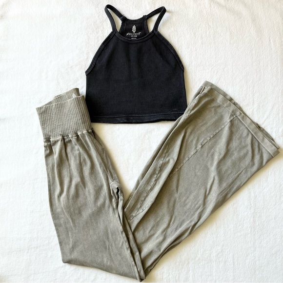 Free People Pants - Free People Happiness Runs Crop Top and Good Karma Flare Pant Leggings